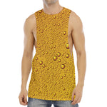 Water Drops On Beer Print Men's Muscle Tank Top
