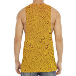 Water Drops On Beer Print Men's Muscle Tank Top