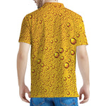 Water Drops On Beer Print Men's Polo Shirt