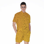 Water Drops On Beer Print Men's Rompers