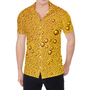 Water Drops On Beer Print Men's Shirt