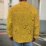 Water Drops On Beer Print Men's Shirt Jacket