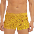 Water Drops On Beer Print Men's Short Boxer Briefs