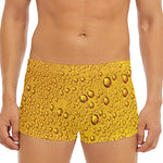 Water Drops On Beer Print Men's Short Boxer Briefs
