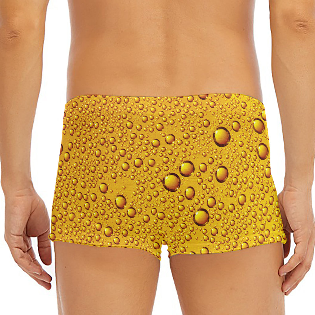 Water Drops On Beer Print Men's Short Boxer Briefs
