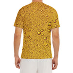 Water Drops On Beer Print Men's Short Sleeve Rash Guard