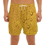 Water Drops On Beer Print Men's Split Running Shorts