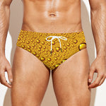 Water Drops On Beer Print Men's Swim Briefs