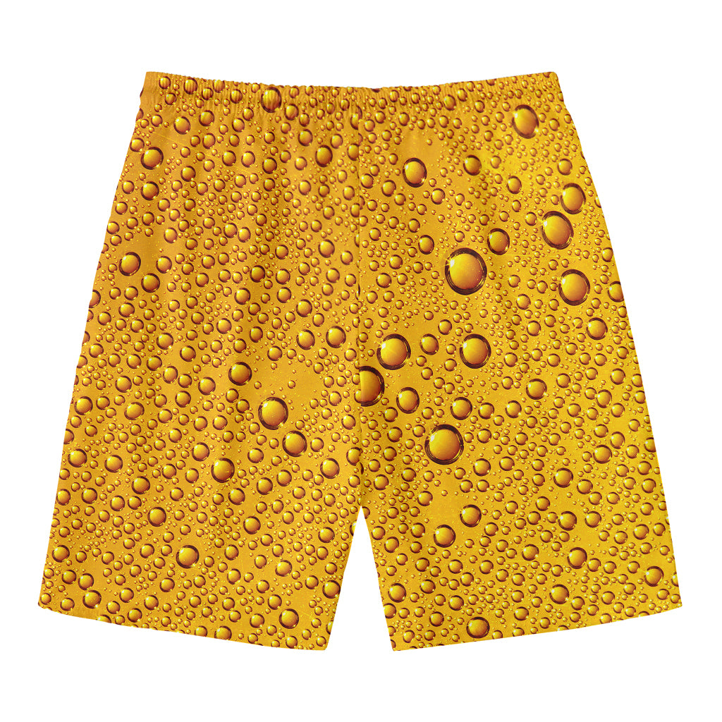 Water Drops On Beer Print Men's Swim Trunks