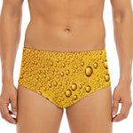 Water Drops On Beer Print Men's Triangle Swim Briefs