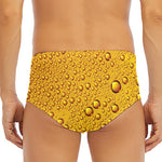 Water Drops On Beer Print Men's Triangle Swim Briefs
