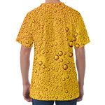 Water Drops On Beer Print Men's Velvet T-Shirt