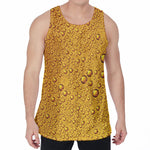 Water Drops On Beer Print Men's Velvet Tank Top
