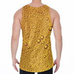 Water Drops On Beer Print Men's Velvet Tank Top