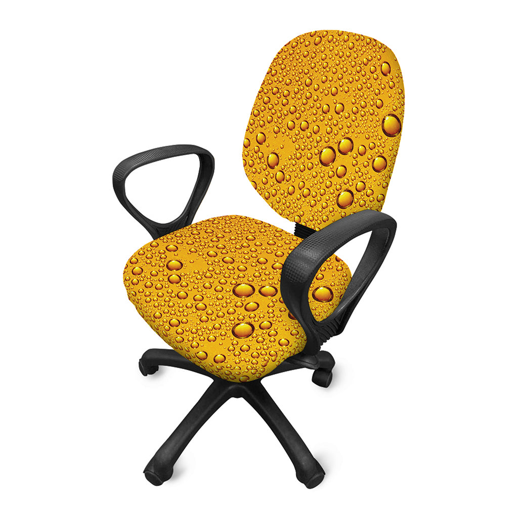Water Drops On Beer Print Office Chair Cover