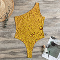 Water Drops On Beer Print One Shoulder Bodysuit