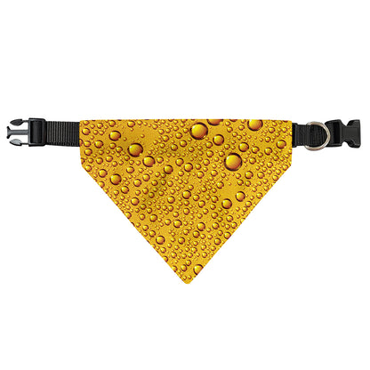 Water Drops On Beer Print Over The Collar Dog Bandana