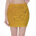 Water Drops On Beer Print Pencil Mini Skirt