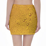 Water Drops On Beer Print Pencil Mini Skirt