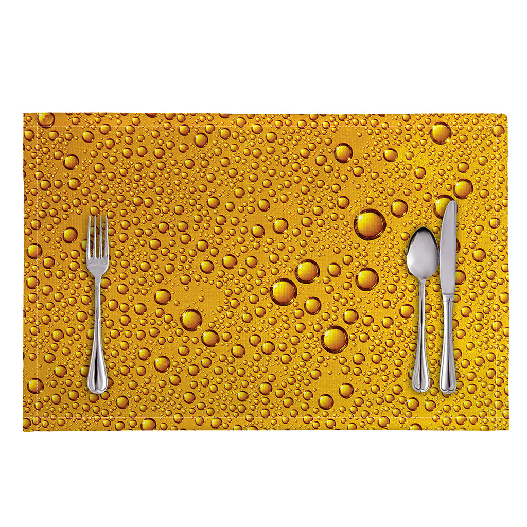 Water Drops On Beer Print Placemat