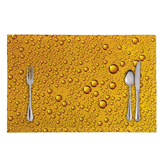 Water Drops On Beer Print Placemat