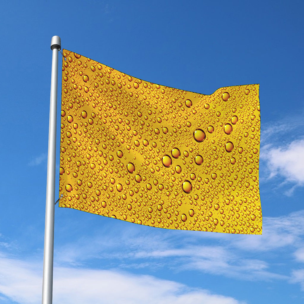 Water Drops On Beer Print Polyester Flag