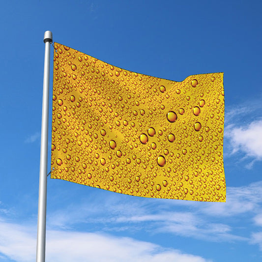 Water Drops On Beer Print Polyester Flag