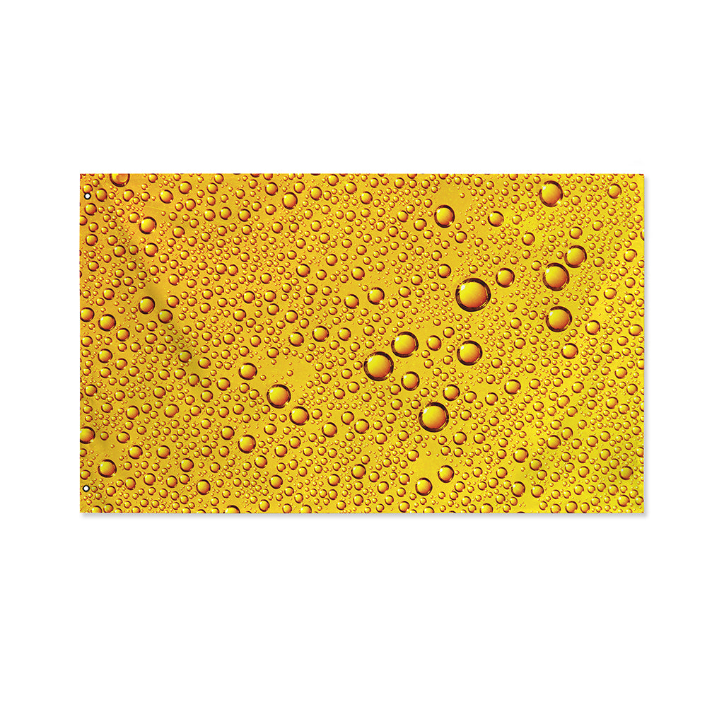 Water Drops On Beer Print Polyester Flag