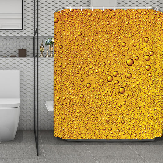Water Drops On Beer Print Polyester Shower Curtain