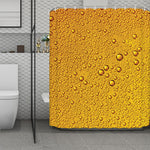 Water Drops On Beer Print Polyester Shower Curtain