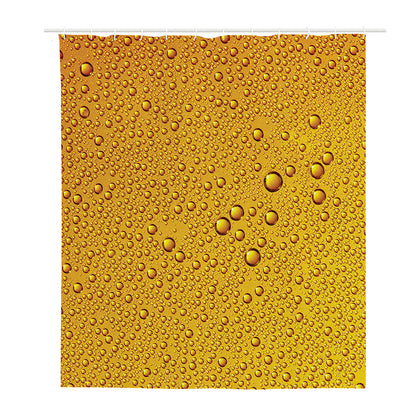 Water Drops On Beer Print Polyester Shower Curtain