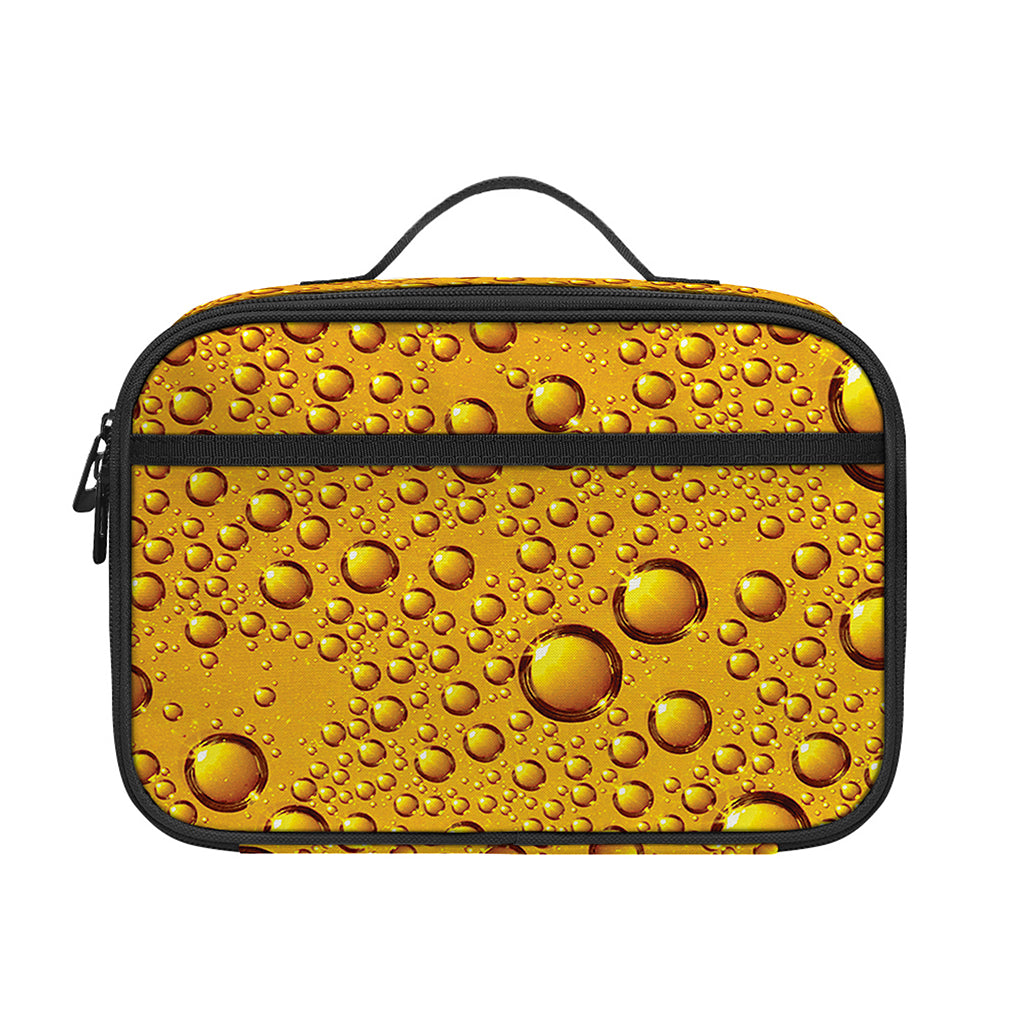 Water Drops On Beer Print Portable Lunch Bag