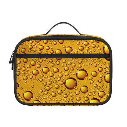 Water Drops On Beer Print Portable Lunch Bag