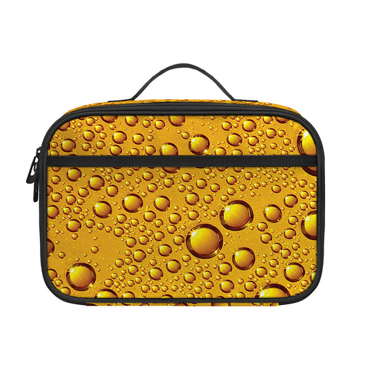 Water Drops On Beer Print Portable Lunch Bag