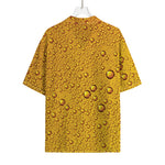 Water Drops On Beer Print Rayon Hawaiian Shirt