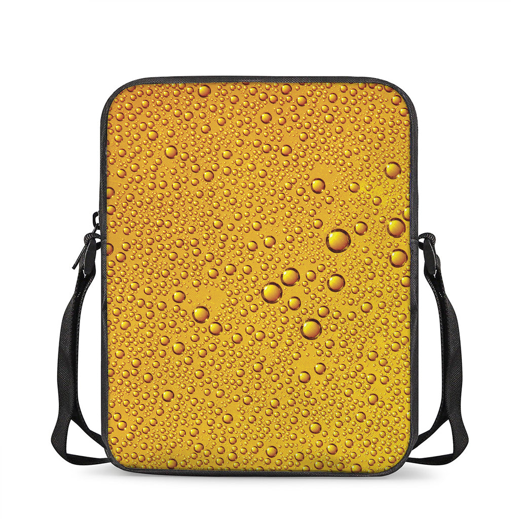 Water Drops On Beer Print Rectangular Crossbody Bag