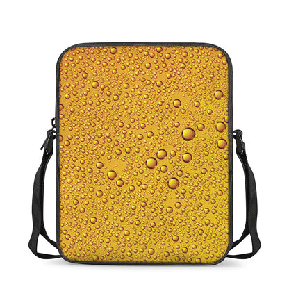 Water Drops On Beer Print Rectangular Crossbody Bag