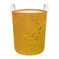 Water Drops On Beer Print Round Laundry Basket