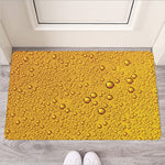 Water Drops On Beer Print Rubber Doormat