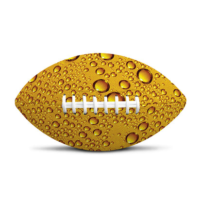 Water Drops On Beer Print Rugby Ball