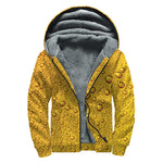 Water Drops On Beer Print Sherpa Lined Zip Up Hoodie