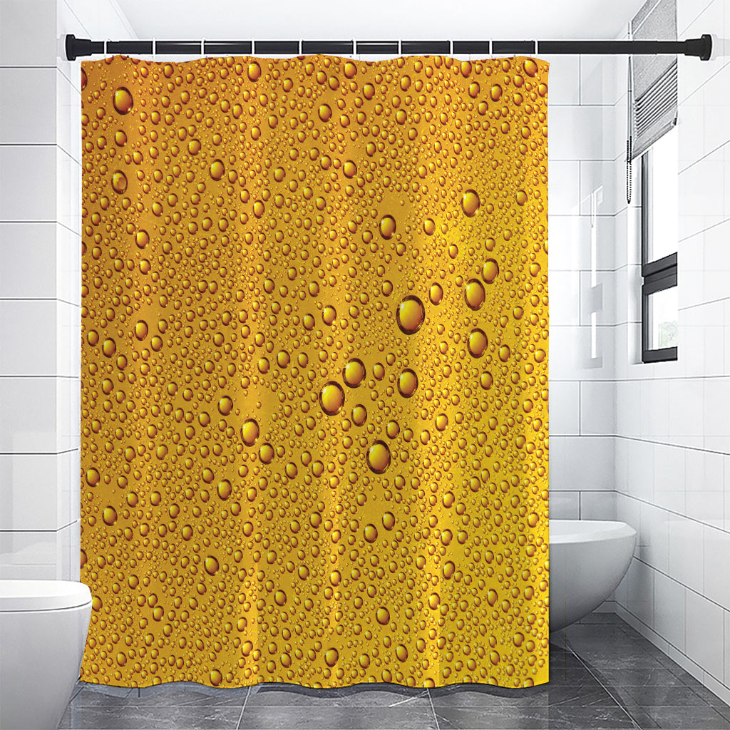 Water Drops On Beer Print Shower Curtain