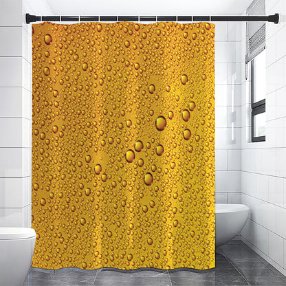 Water Drops On Beer Print Shower Curtain