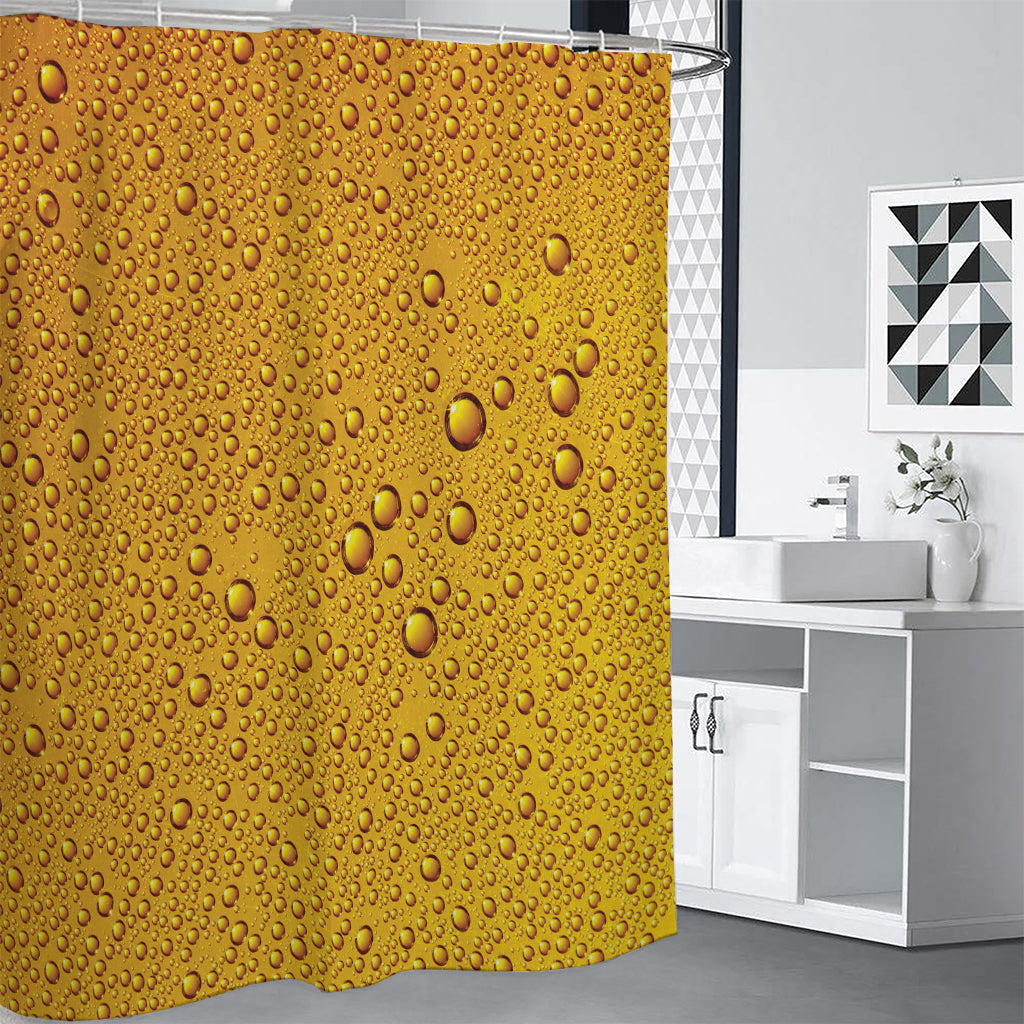 Water Drops On Beer Print Shower Curtain