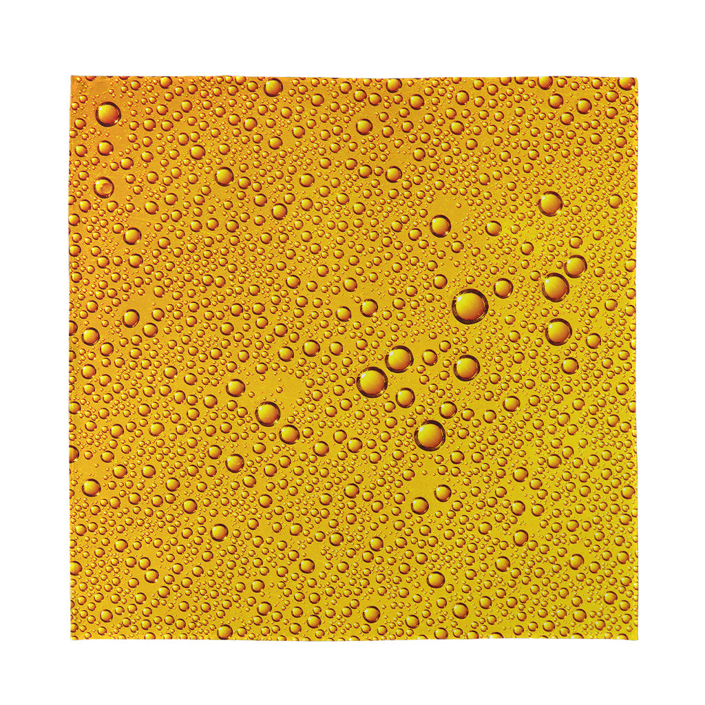 Water Drops On Beer Print Silk Bandana