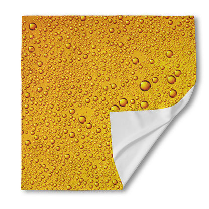 Water Drops On Beer Print Silk Bandana