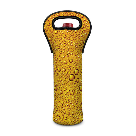 Water Drops On Beer Print Single Neoprene Wine Tote