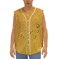 Water Drops On Beer Print Sleeveless Baseball Jersey