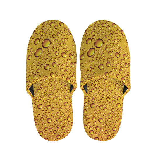 Water Drops On Beer Print Slippers