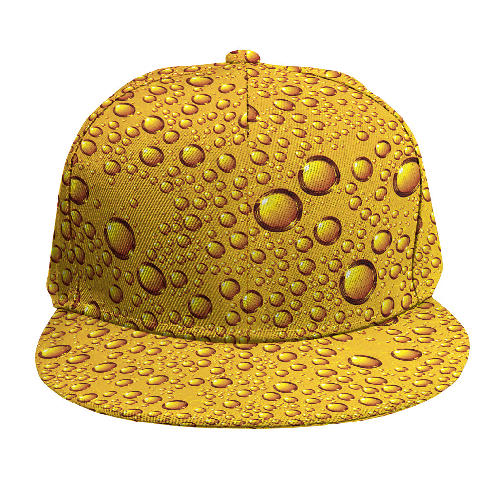 Water Drops On Beer Print Snapback Cap